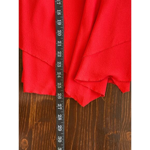 90s Y2K Derek Lam 10 Crosby Silk Blend Going Out Top Sz 2 Red Handkerchief Hem - Picture 13 of 14
